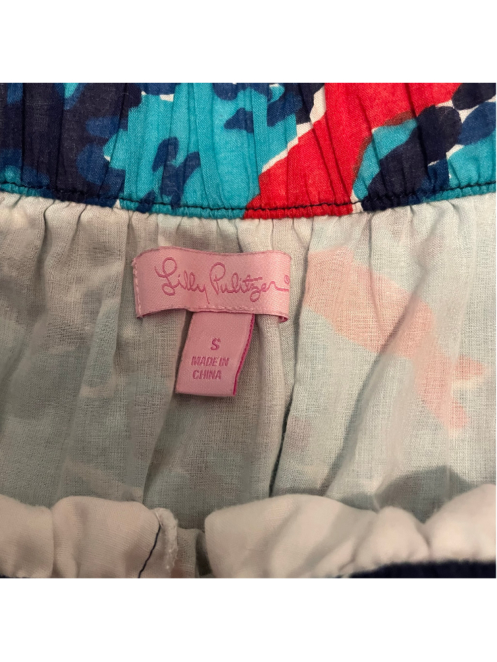 Women's Lilly Pulitzer Mini Skirt Size S Blue Pink Patterned coastal preppy - Picture 5 of 6